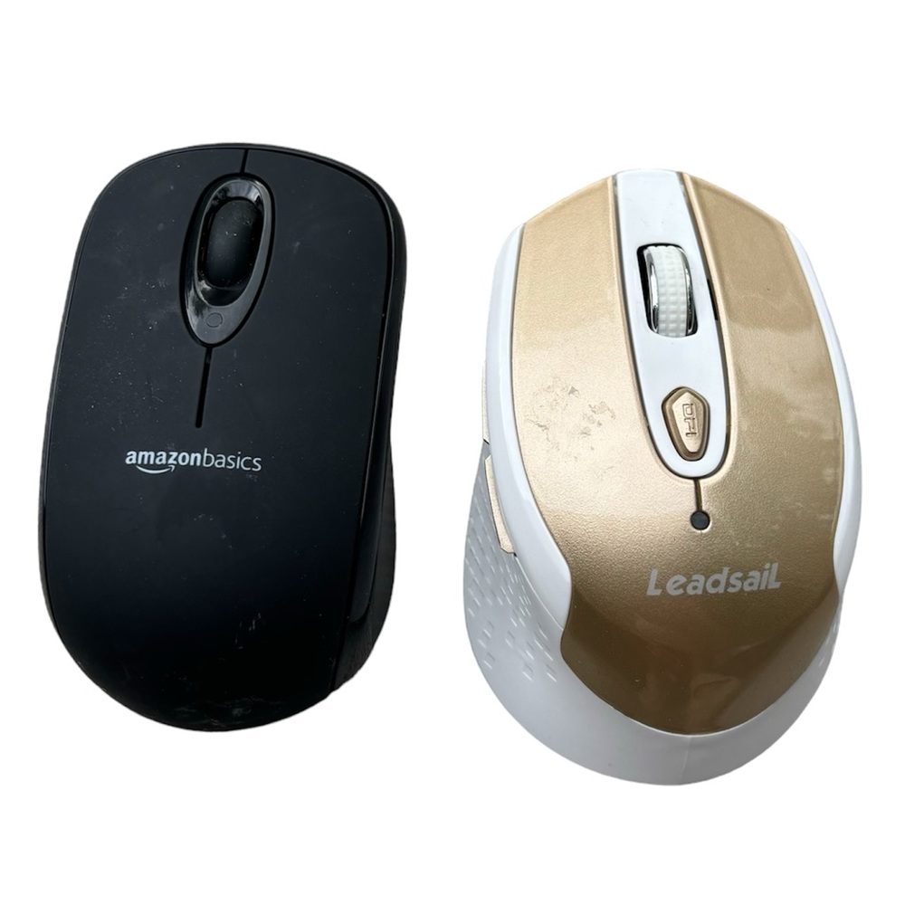 Black mouse, white & gold mouse - set of 2